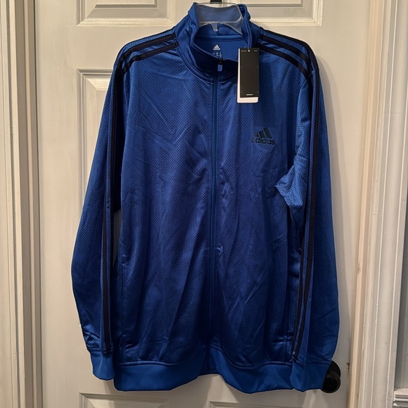 Adidas blue and black track performance jacket NWT XL - Picture 4 of 12